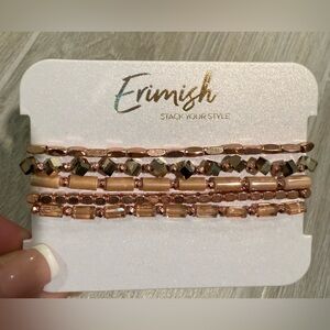 NWOT Erimish Metallic and Blush Bracelet Set